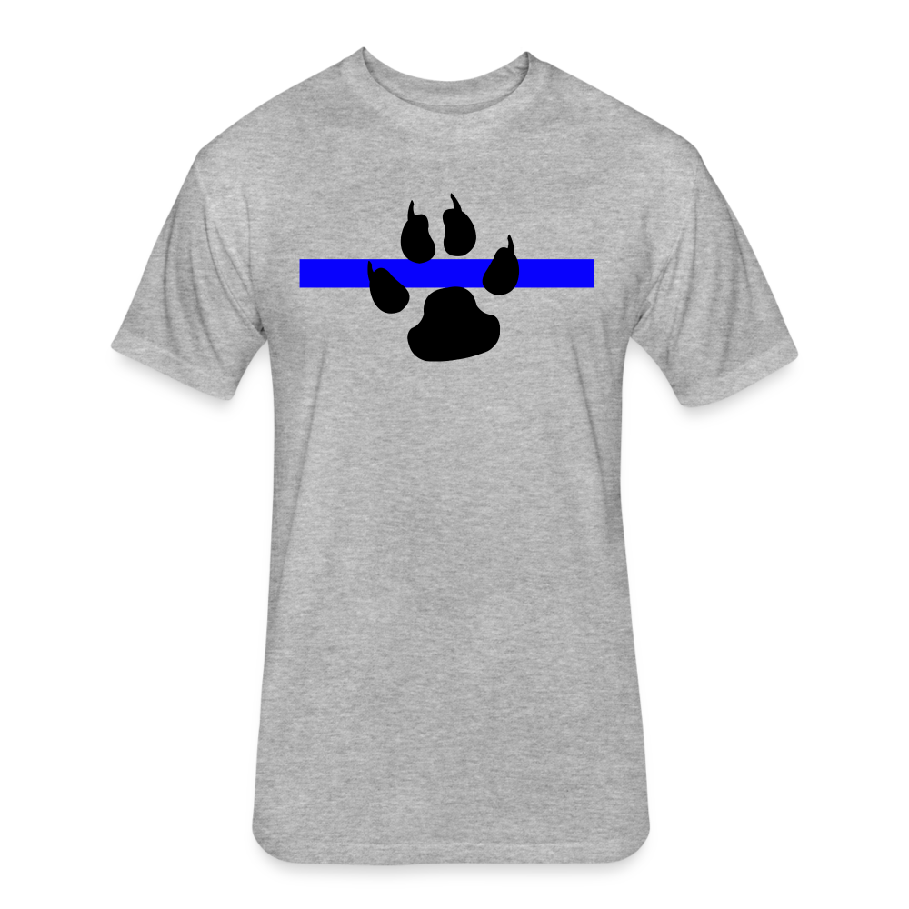 Unisex Poly/Cotton/ T-Shirt by Next Level - Thin Blue Line K-9 Paw - heather gray