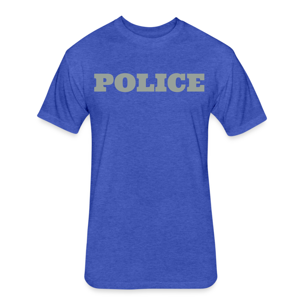 Unisex Poly/Cotton T-Shirt by Next Level - Police/Flag - heather royal