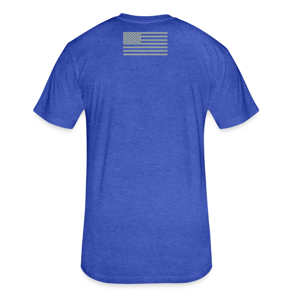 Unisex Poly/Cotton T-Shirt by Next Level - Police/Flag - heather royal
