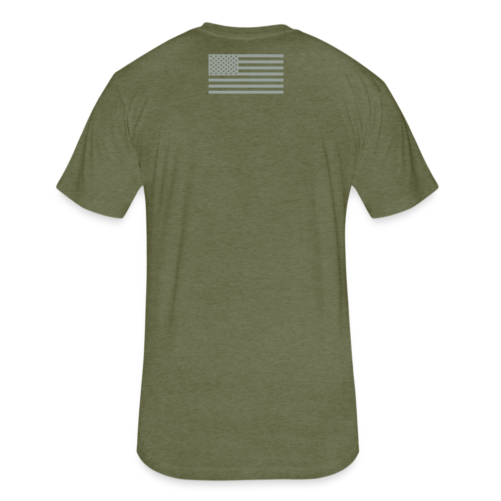 Unisex Poly/Cotton T-Shirt by Next Level - Police/Flag - heather military green
