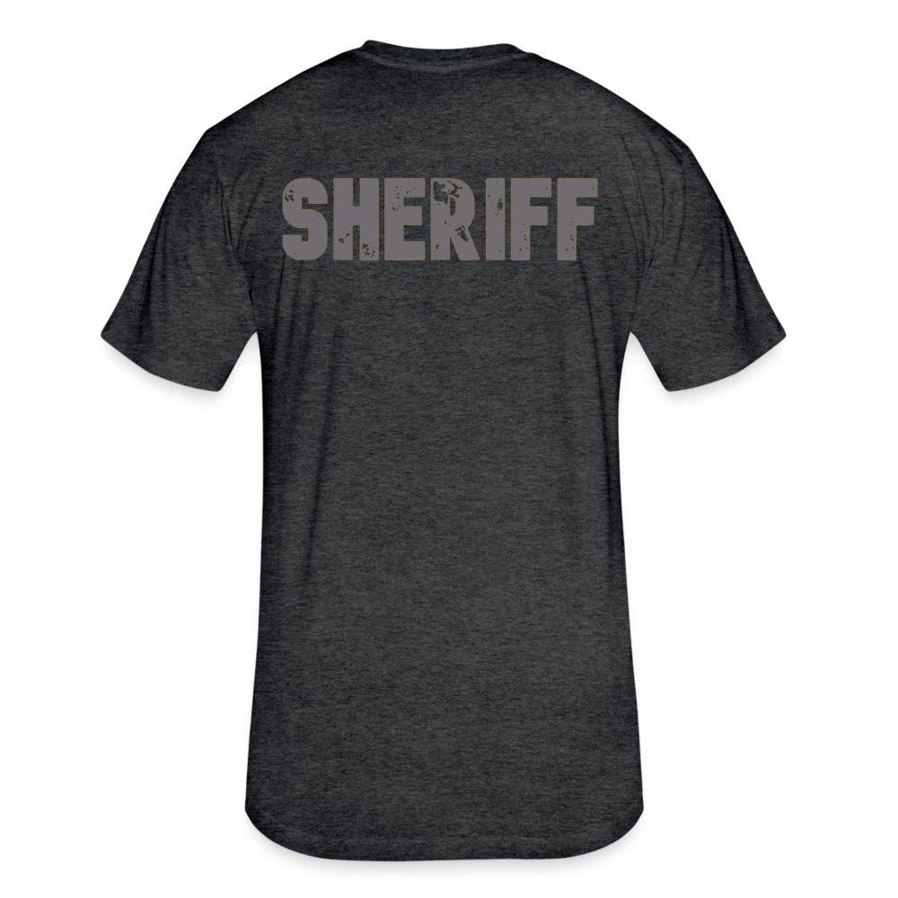 Unisex Poly/Cotton T-Shirt by Next Level - Sheriff Front and Back - heather black