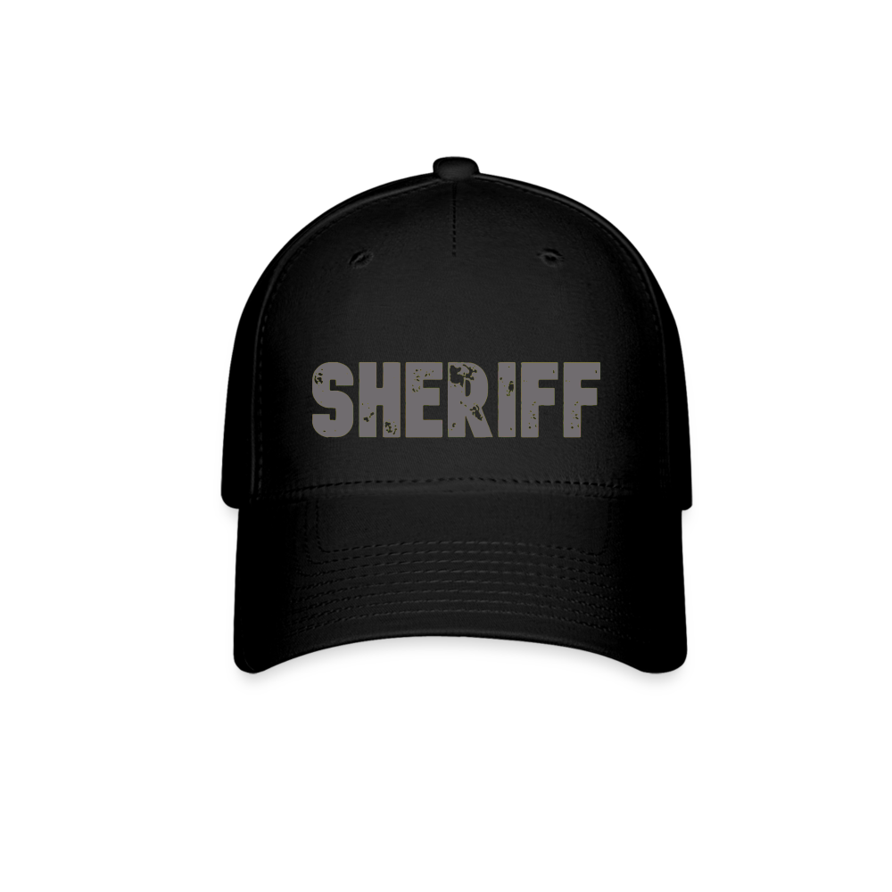 Flexfit Baseball Cap - Sheriff Front and Back - black