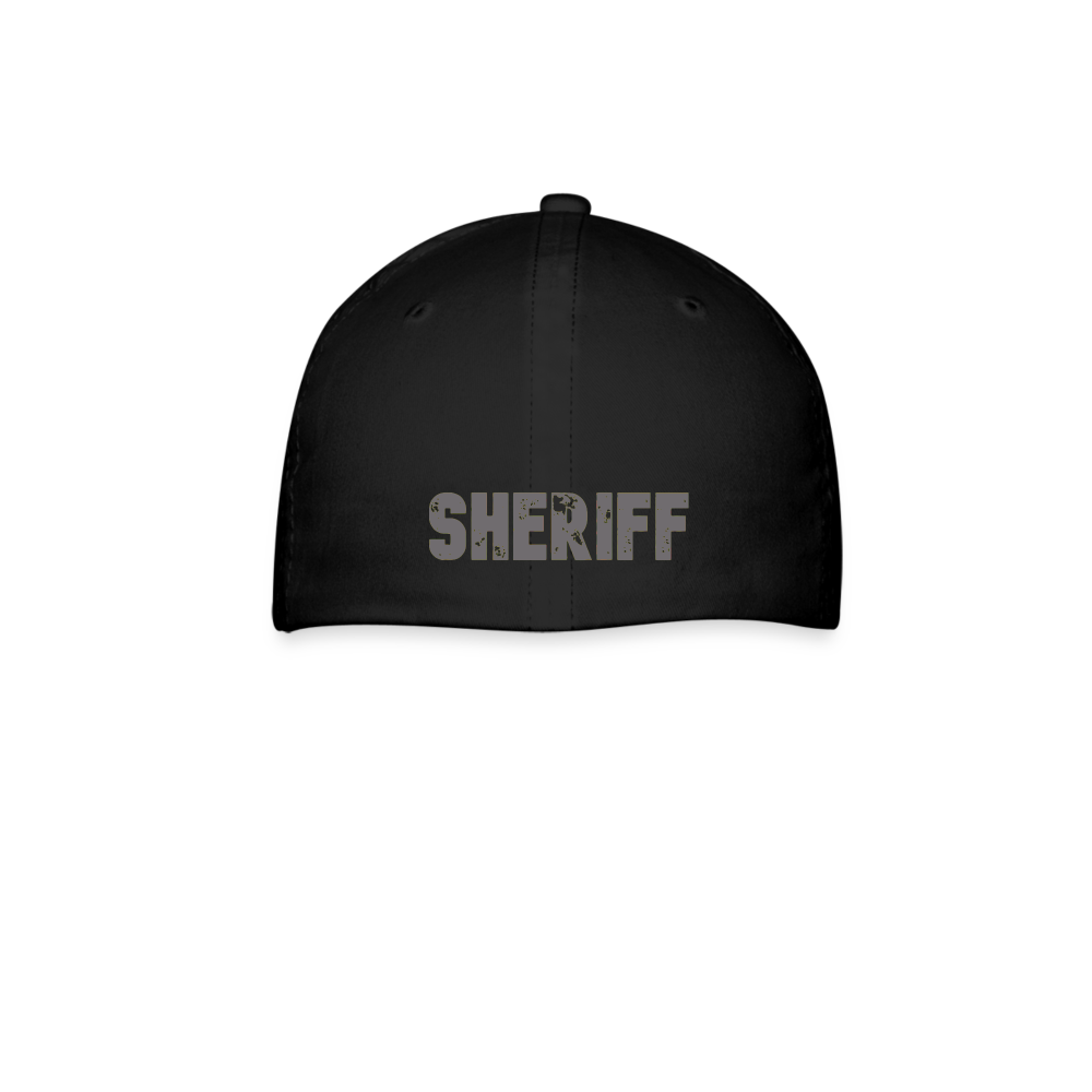 Flexfit Baseball Cap - Sheriff Front and Back - black