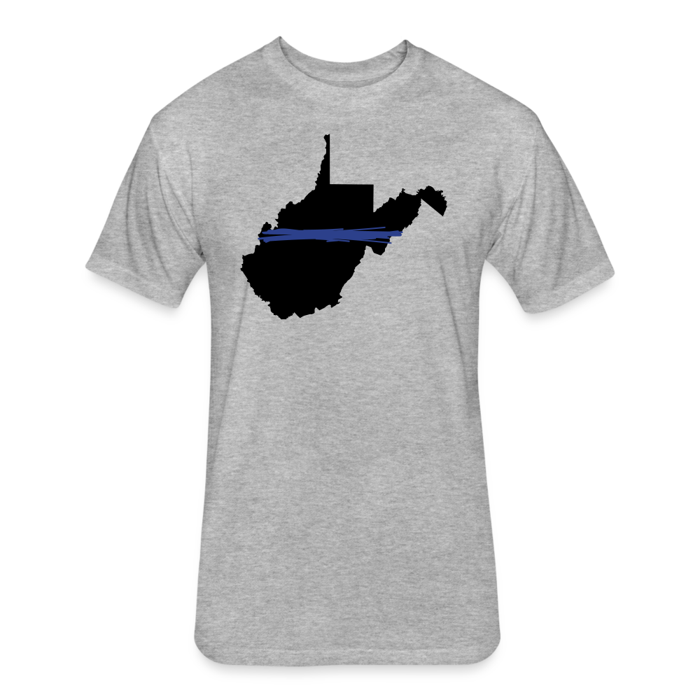 Unisex Poly.Cotton T-Shirt by Next Level - West Virginia Thin Blue Line - heather gray