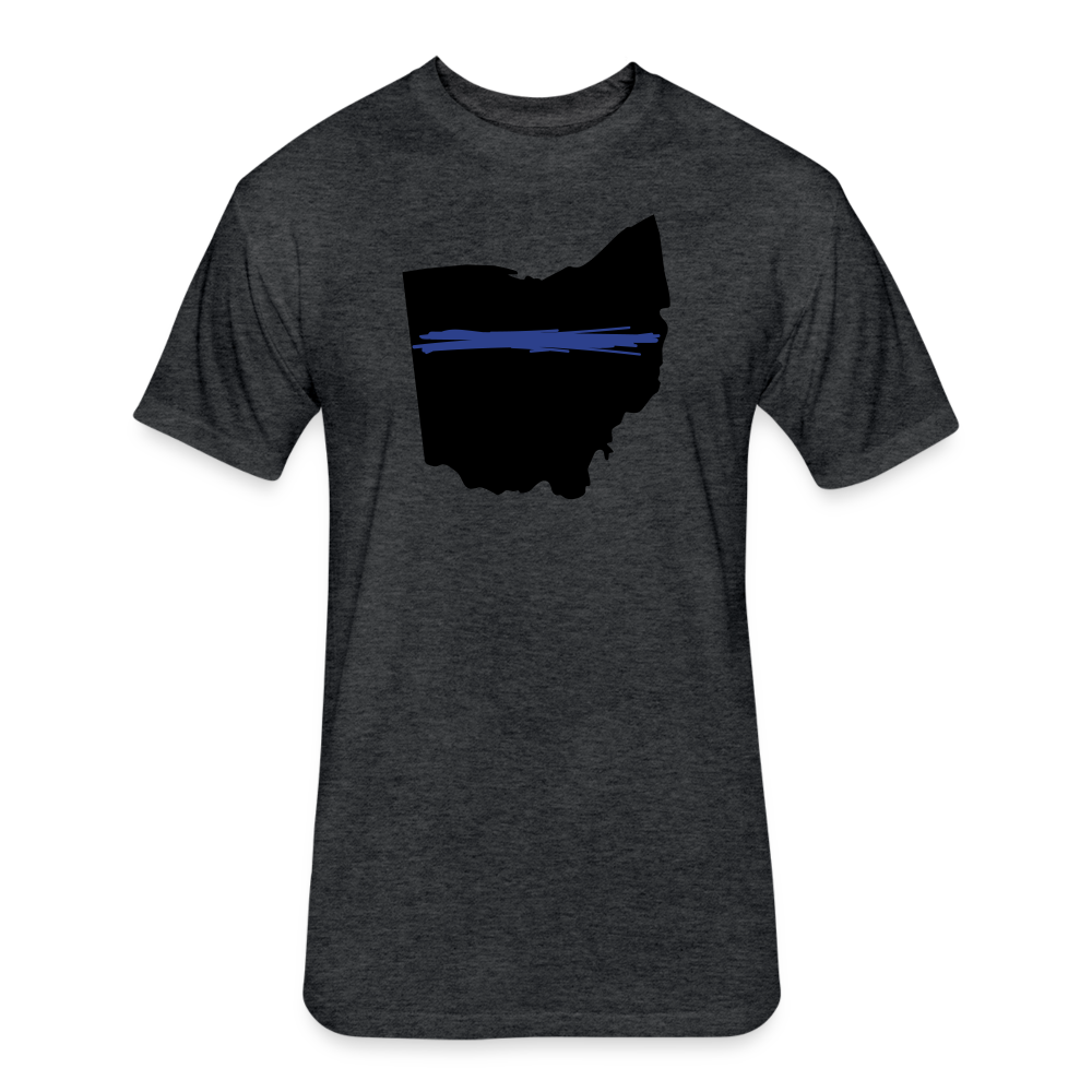 Unisex Poly/Cotton T-Shirt by Next Level - Ohio Thin Blue Line - heather black