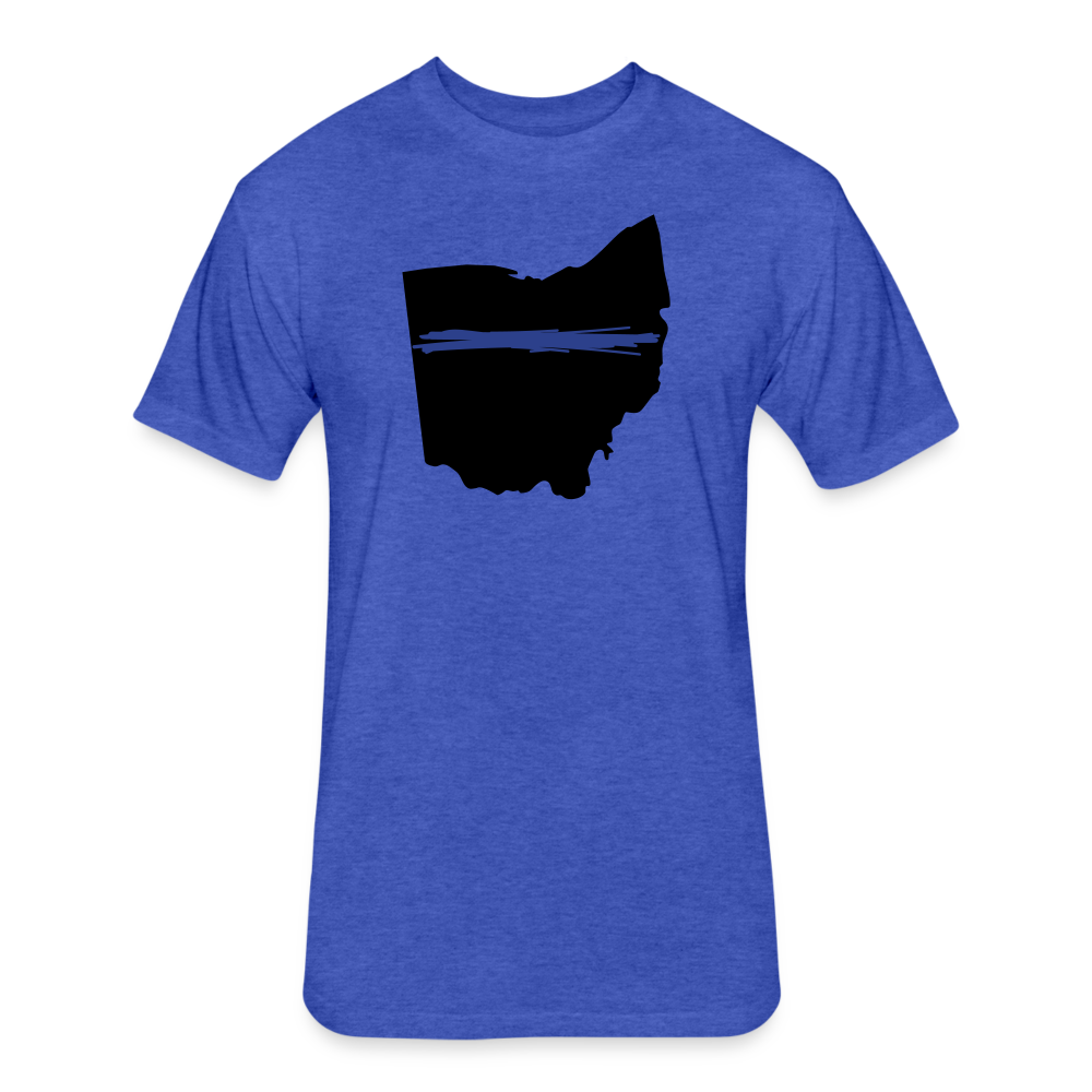 Unisex Poly/Cotton T-Shirt by Next Level - Ohio Thin Blue Line - heather royal