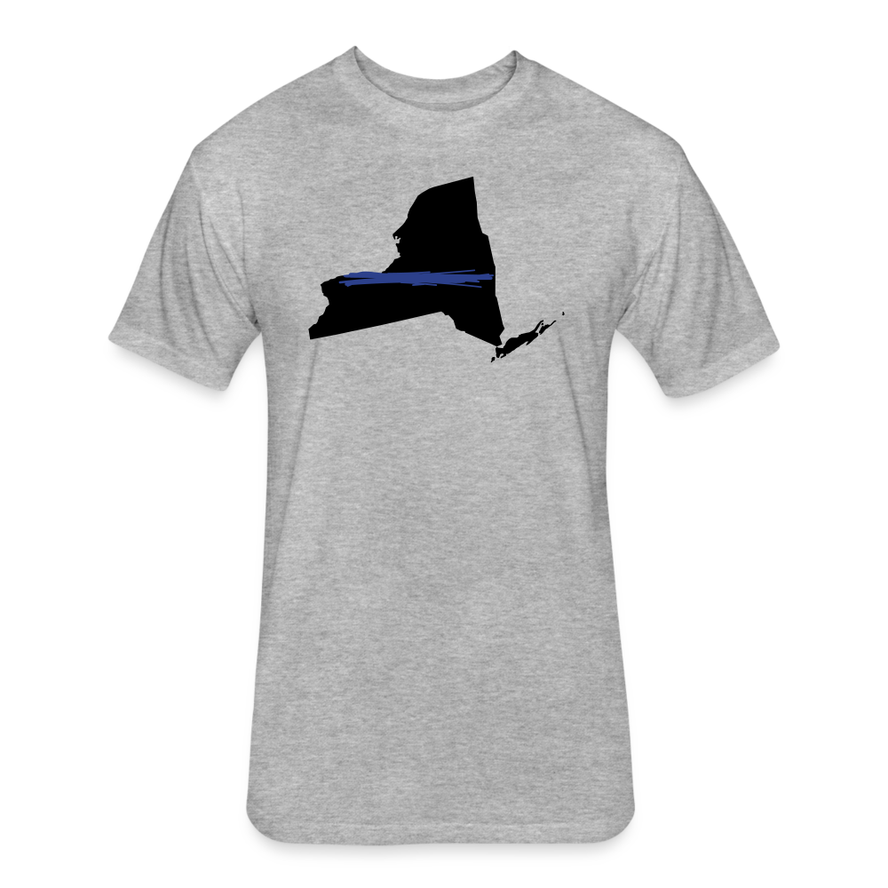 Unisex Poly/Cotton T-Shirt by Next Level - New York Thin Blue Line - heather gray
