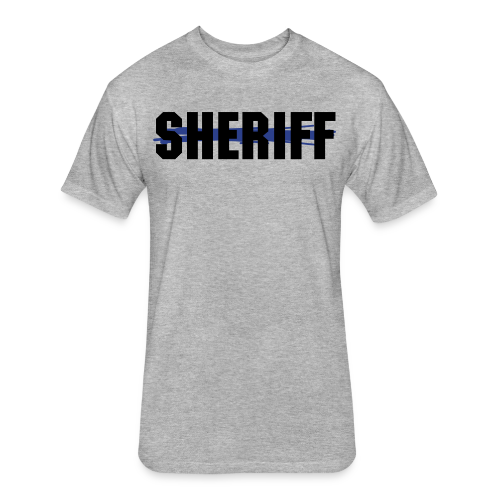 Unisex Poly/Cotton T-Shirt by Next Level - Sheriff Blue Line - heather gray