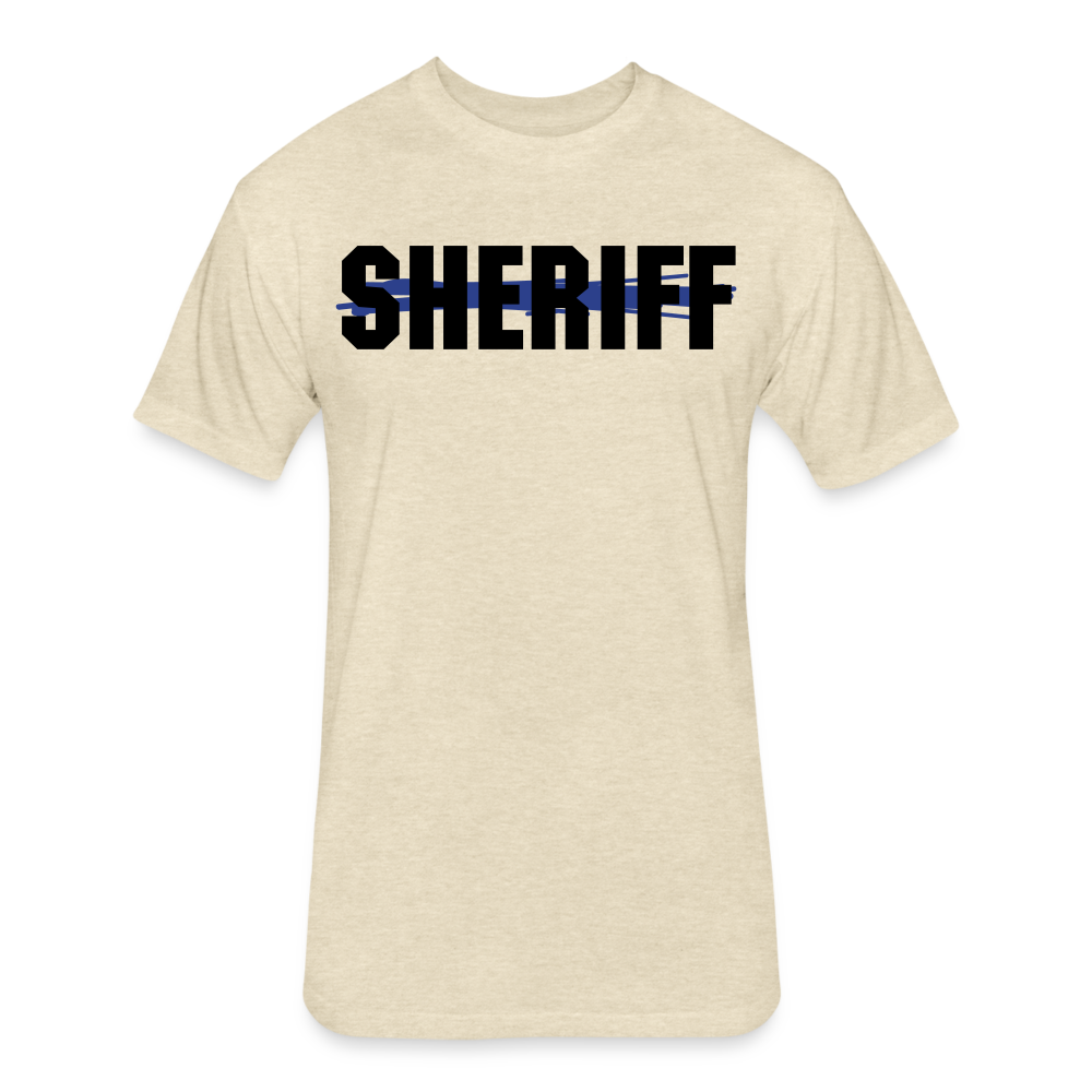 Unisex Poly/Cotton T-Shirt by Next Level - Sheriff Blue Line - heather cream