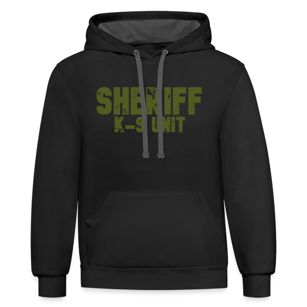 Contrast Hoodie - Sheriff K-9 Unit - OD Green - black/asphalt