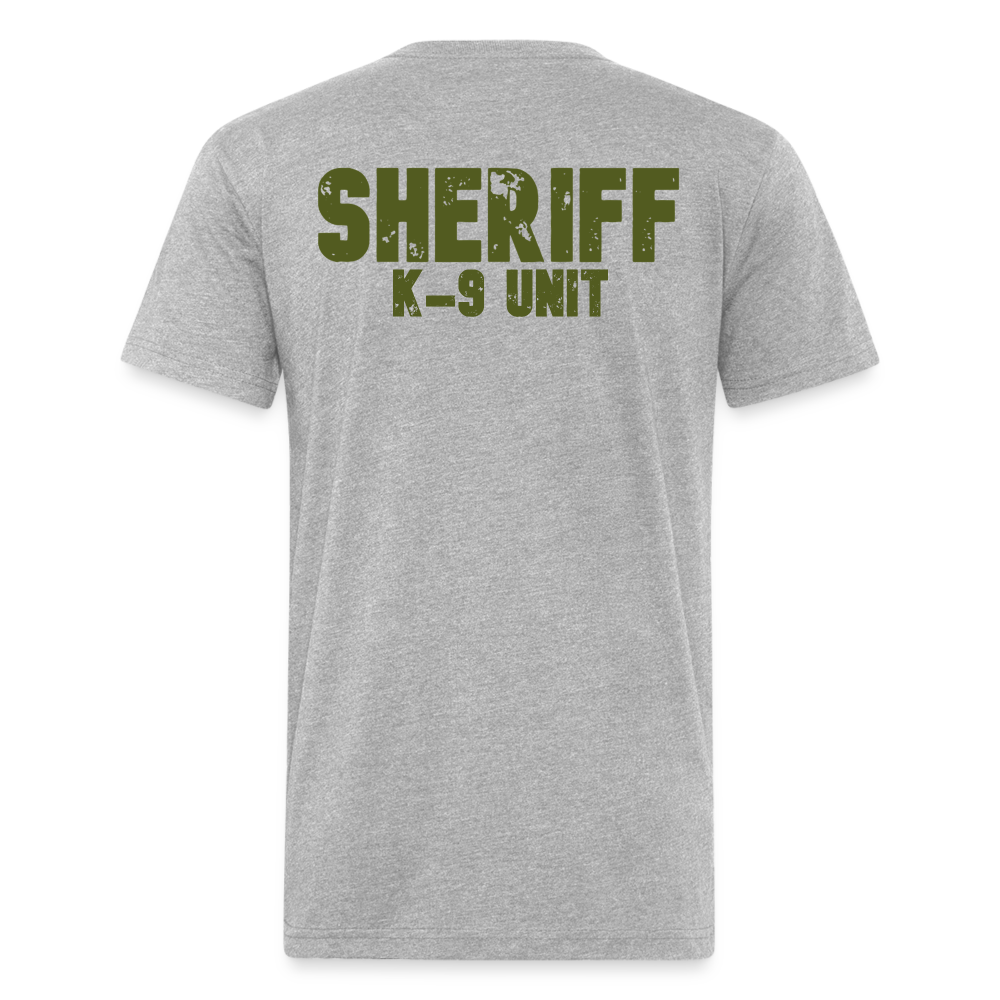 Unisex Poly/Cotton T-Shirt by Next Level - Sheriff K-9 - OD Green - heather gray