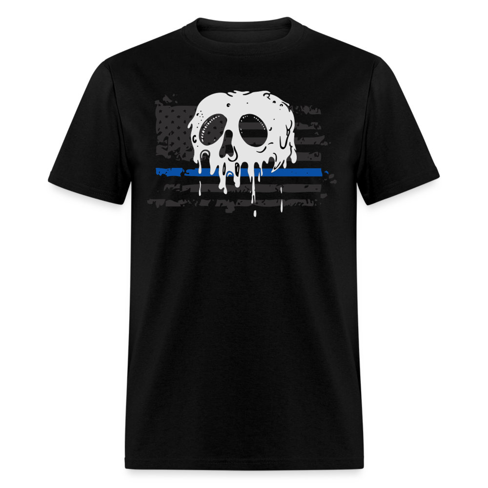 Unisex Classic T-Shirt - Thin Blue Line Halloween Distressed Flag - black