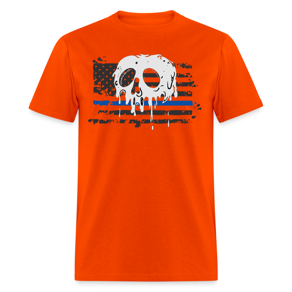Unisex Classic T-Shirt - Thin Blue Line Halloween Distressed Flag - orange