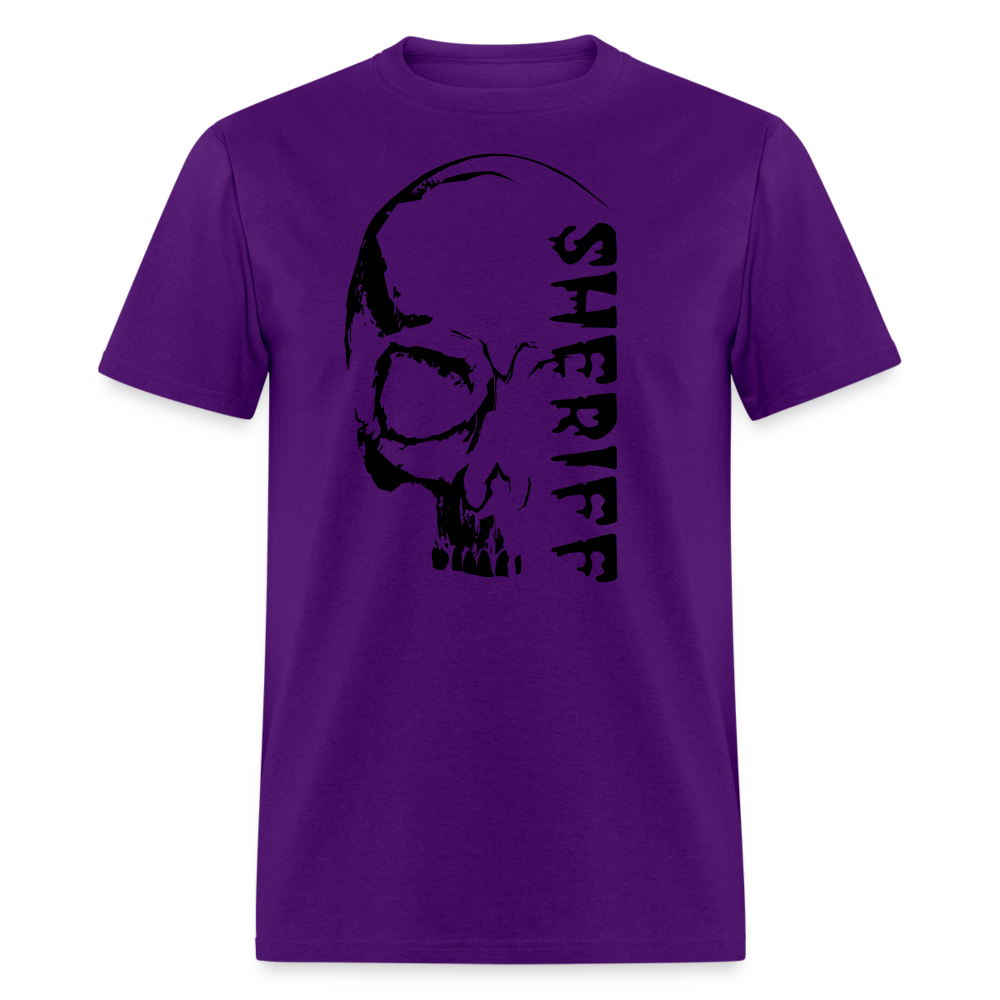 Unisex Classic T-Shirt - Halloween Sheriff Skull - purple