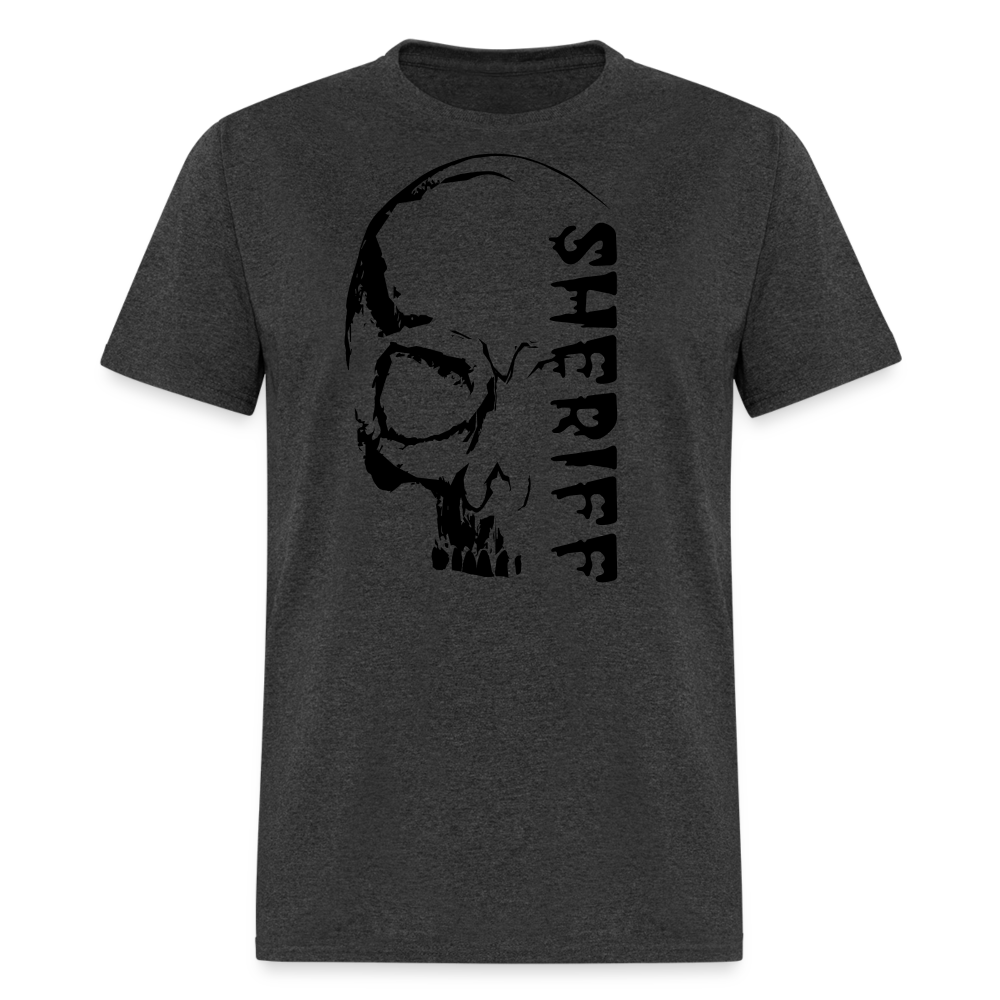 Unisex Classic T-Shirt - Halloween Sheriff Skull - heather black