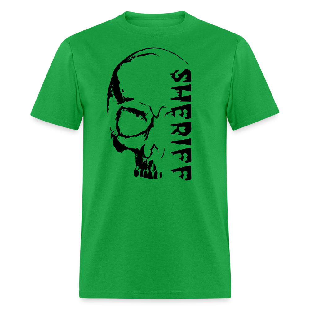 Unisex Classic T-Shirt - Halloween Sheriff Skull - bright green