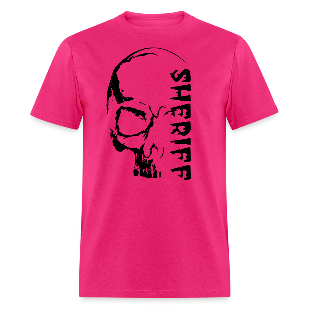 Unisex Classic T-Shirt - Halloween Sheriff Skull - fuchsia