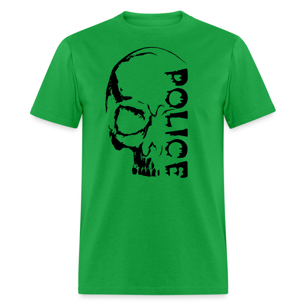 Unisex Classic T-Shirt - Halloween Police Skull - bright green