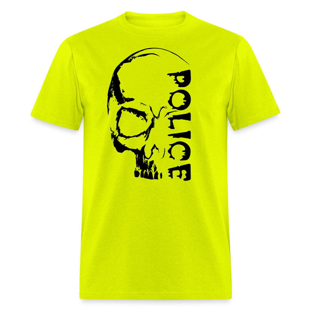 Unisex Classic T-Shirt - Halloween Police Skull - safety green