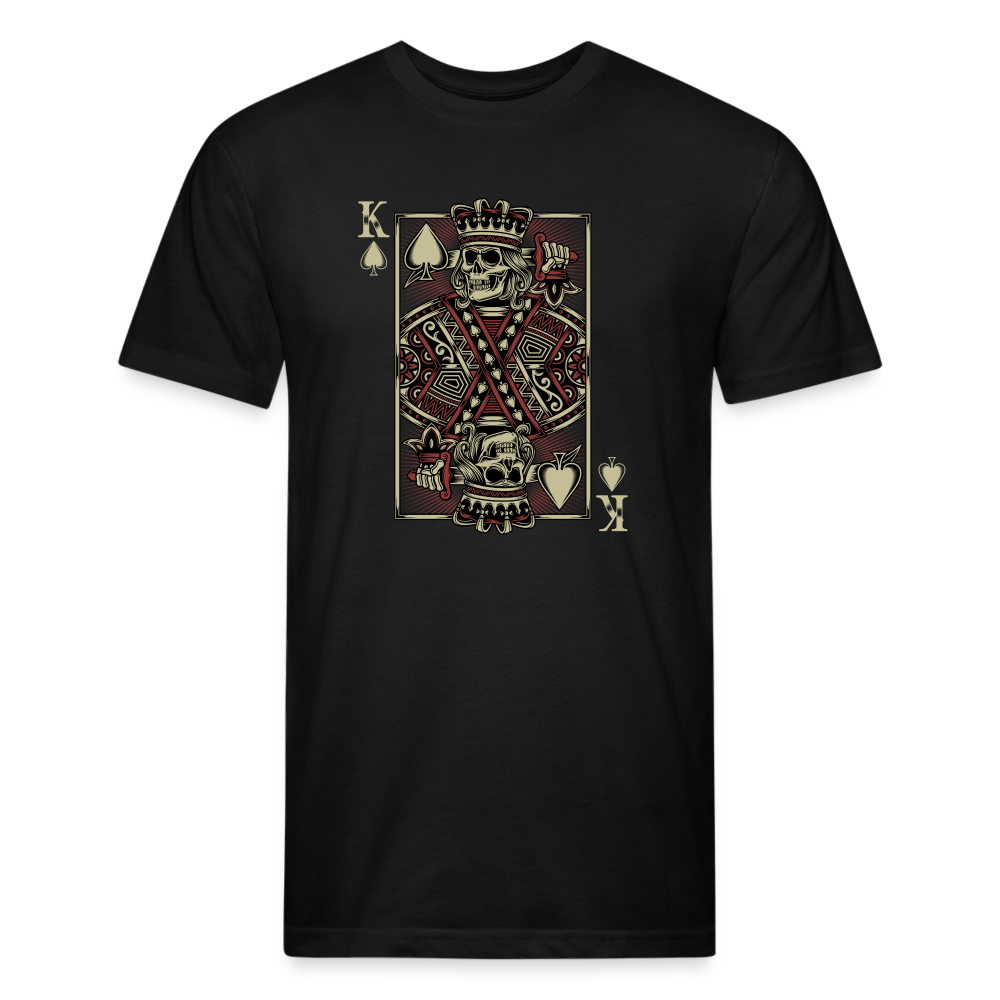 Unisex Poly/Cotton T-Shirt by Next Level - King of Hearts Skelton - black