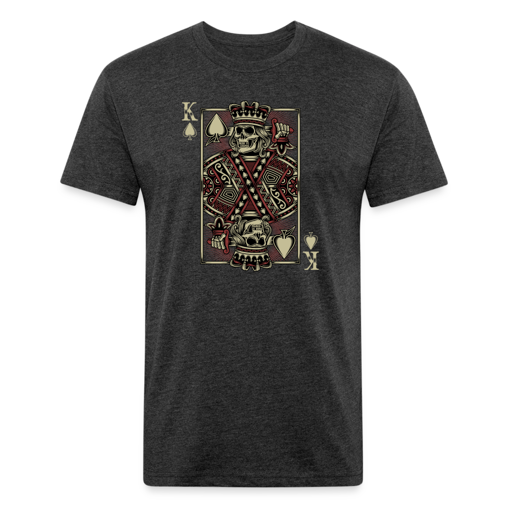 Unisex Poly/Cotton T-Shirt by Next Level - King of Hearts Skelton - heather black