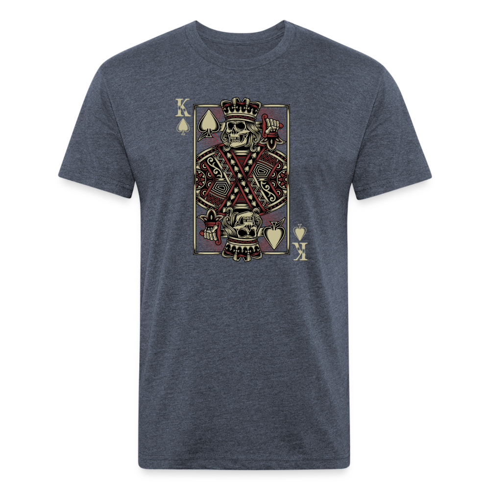 Unisex Poly/Cotton T-Shirt by Next Level - King of Hearts Skelton - heather navy
