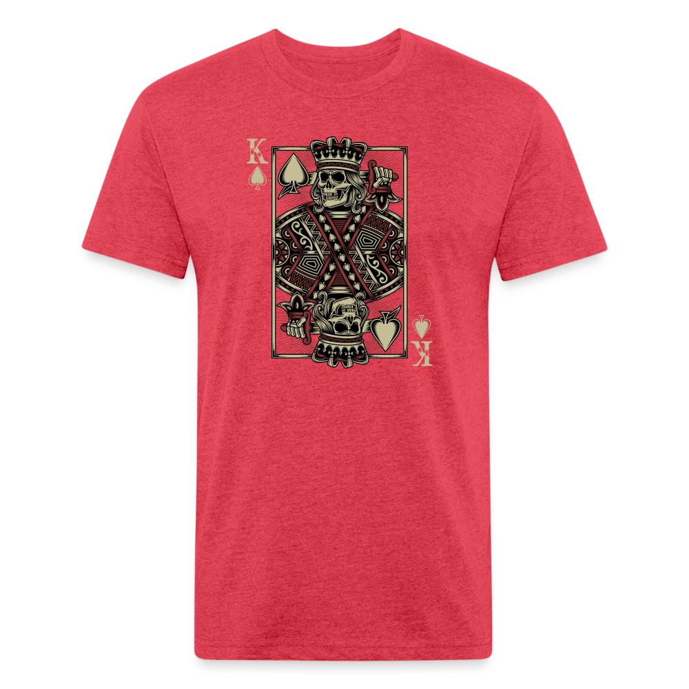 Unisex Poly/Cotton T-Shirt by Next Level - King of Hearts Skelton - heather red