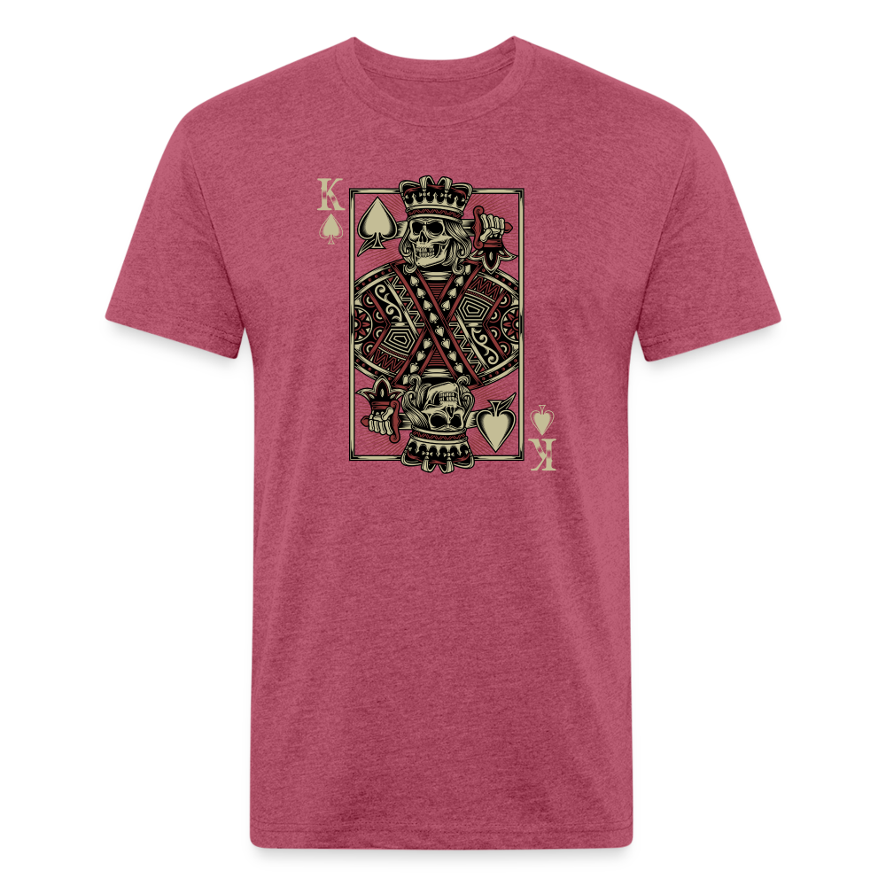 Unisex Poly/Cotton T-Shirt by Next Level - King of Hearts Skelton - heather burgundy