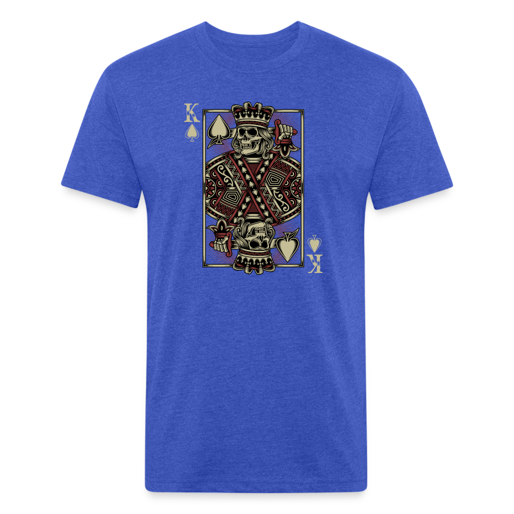 Unisex Poly/Cotton T-Shirt by Next Level - King of Hearts Skelton - heather royal
