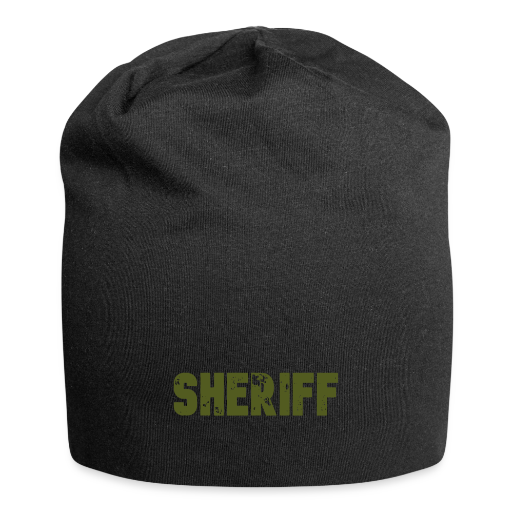 Jersey Beanie -  Sheriff Distressed - OD Green - black