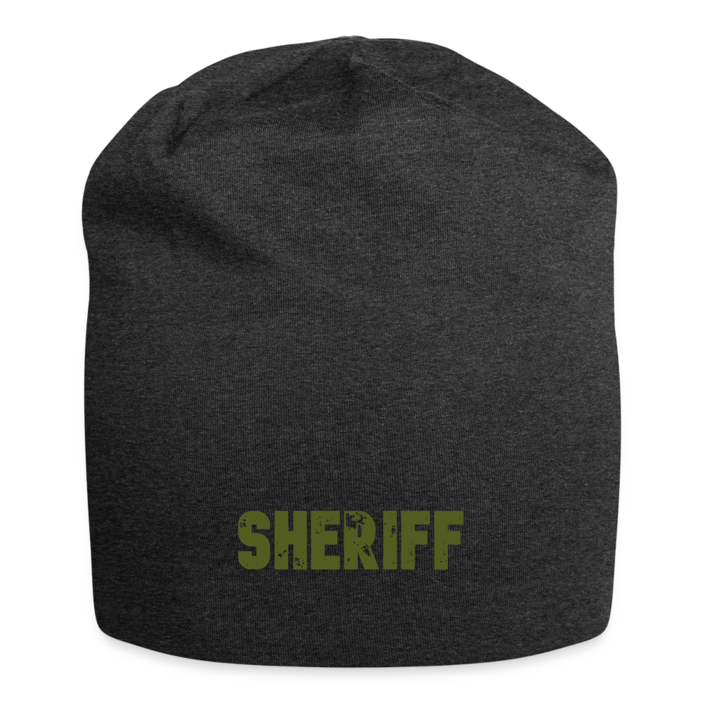 Jersey Beanie -  Sheriff Distressed - OD Green - charcoal grey