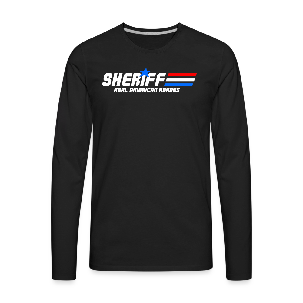 Men's Premium Long Sleeve T-Shirt - Sheriff "Real American Heroes" - black