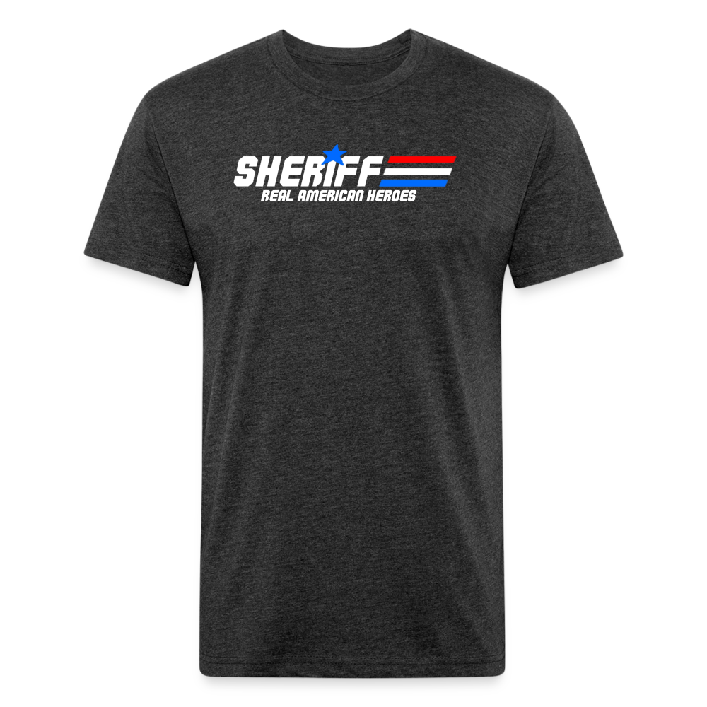 Unisex Poly/Cotton T-Shirt by Next Level - Sheriff "Real American Heroes" - heather black