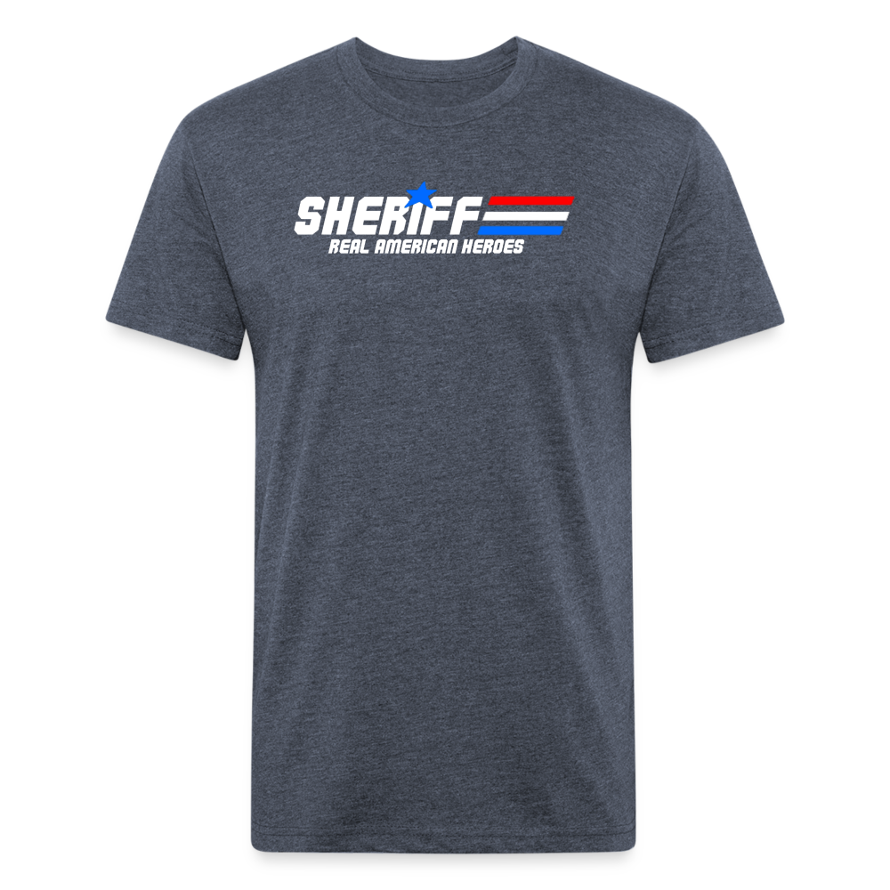 Unisex Poly/Cotton T-Shirt by Next Level - Sheriff "Real American Heroes" - heather navy