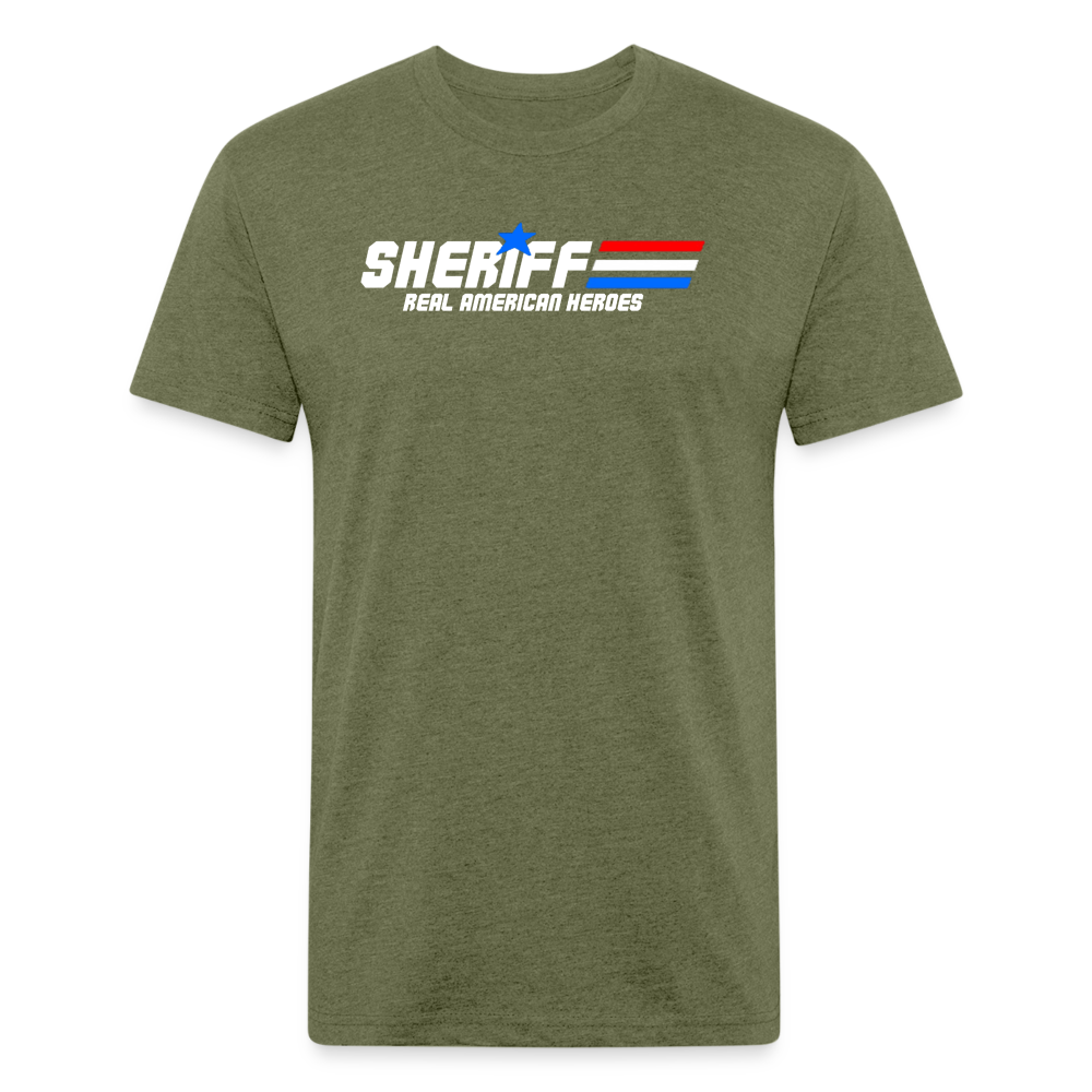 Unisex Poly/Cotton T-Shirt by Next Level - Sheriff "Real American Heroes" - heather military green