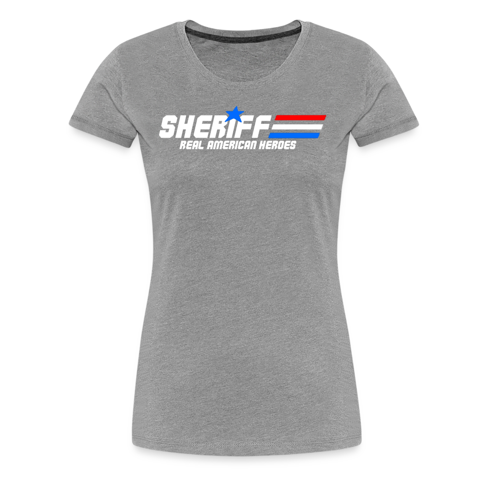 Women’s Premium T-Shirt - Sheriff "Real American Heroes" - heather gray
