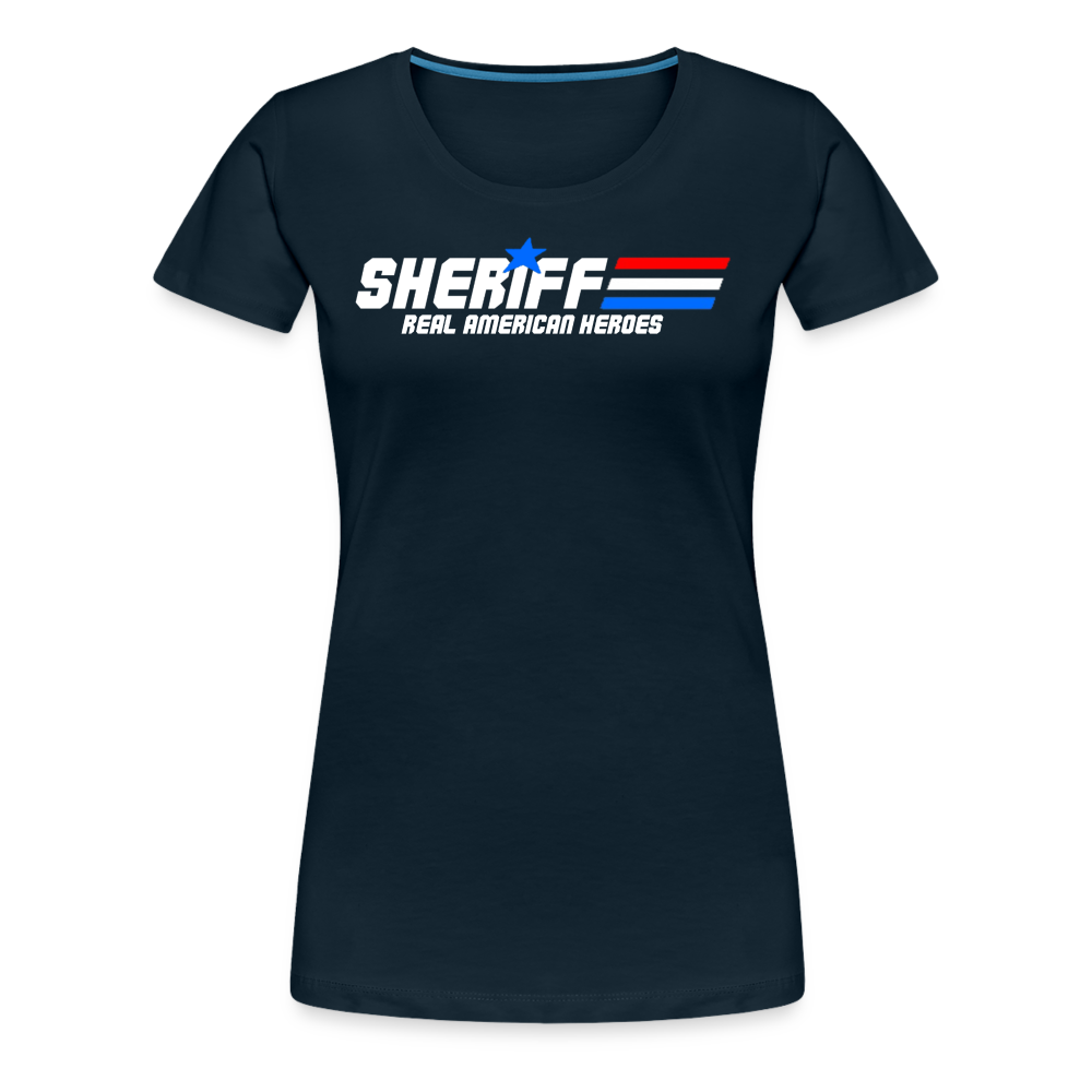 Women’s Premium T-Shirt - Sheriff "Real American Heroes" - deep navy