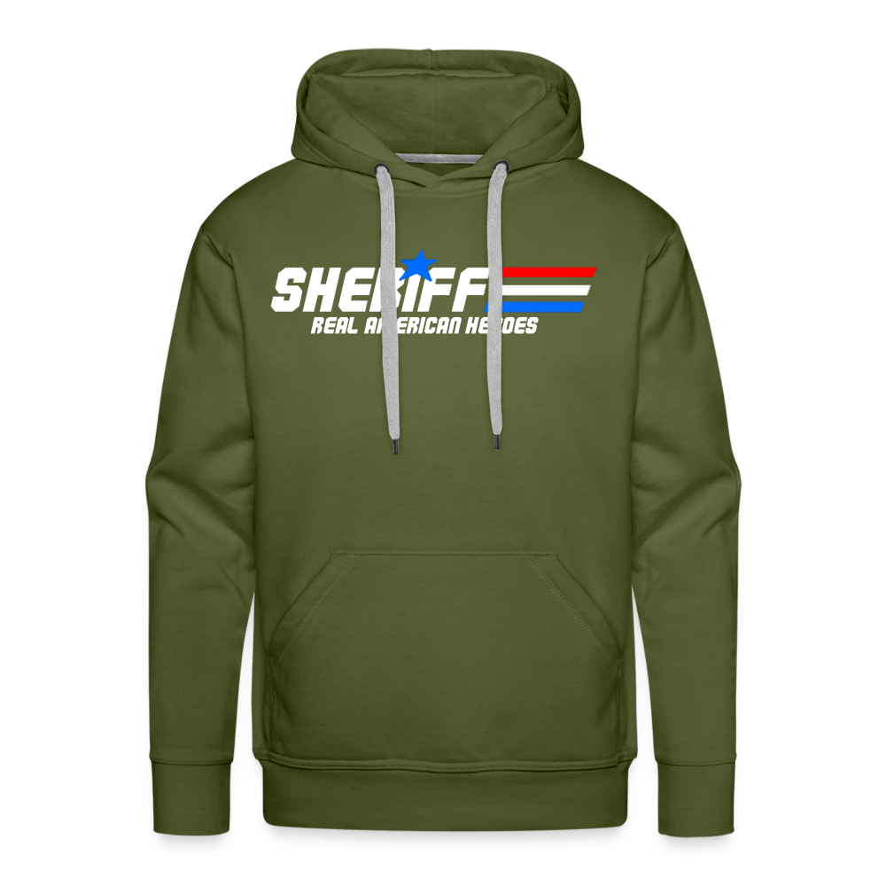 Men’s Premium Hoodie - Sheriff "Real American Heroes" - olive green