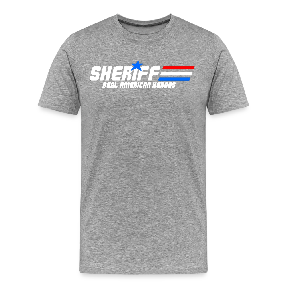 Men's Premium T-Shirt - Sheriff "Real American Heroes" - heather gray