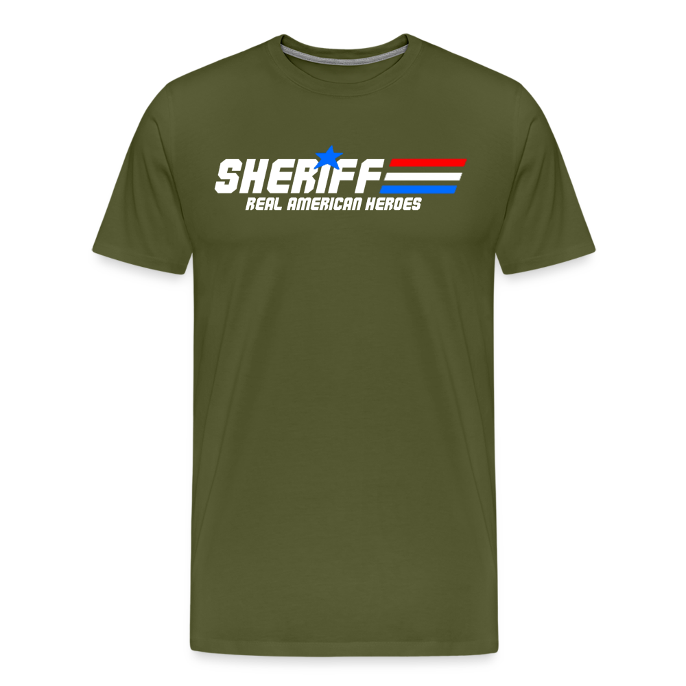 Men's Premium T-Shirt - Sheriff "Real American Heroes" - olive green