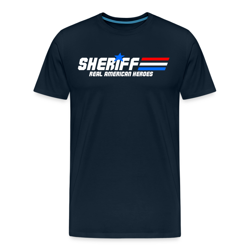 Men's Premium T-Shirt - Sheriff "Real American Heroes" - deep navy