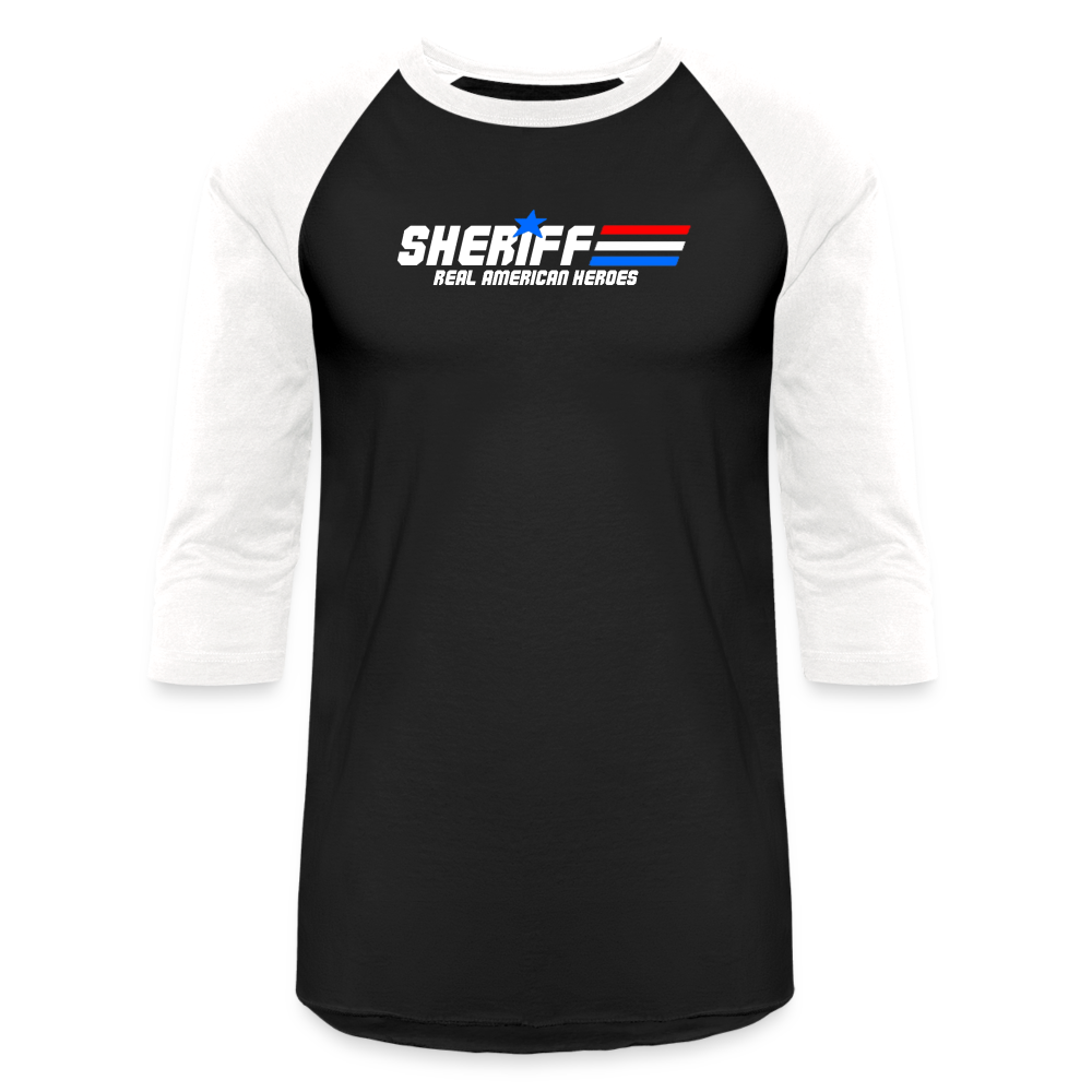 Baseball T-Shirt - Sheriff "Real American Heroes" - black/white