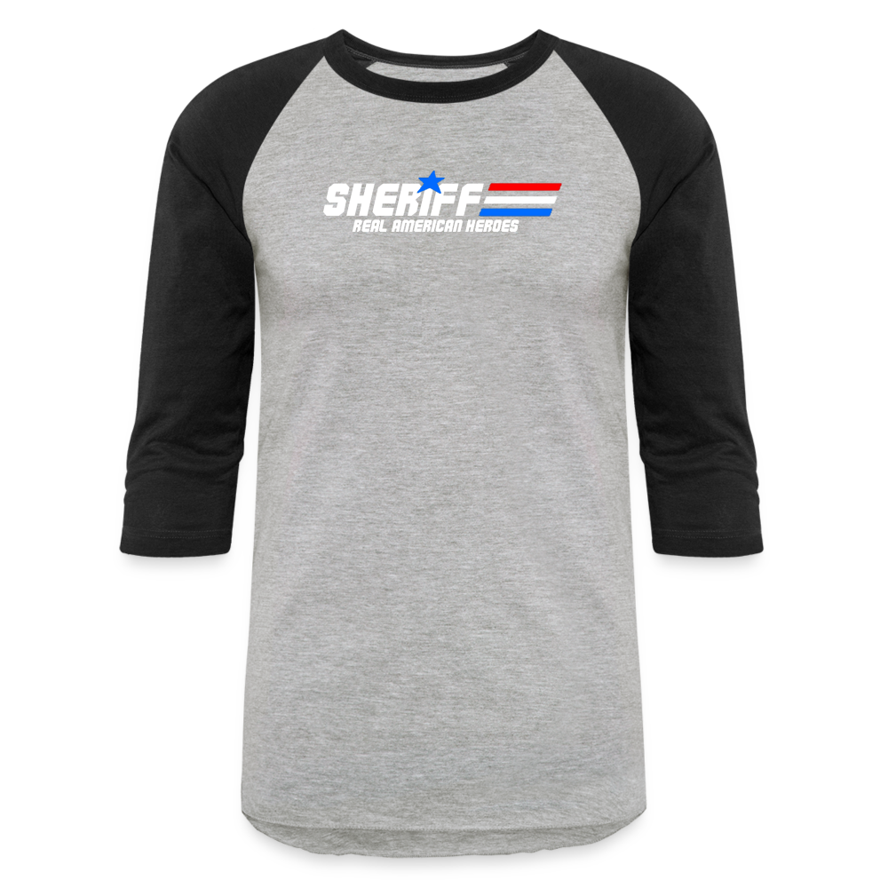 Baseball T-Shirt - Sheriff "Real American Heroes" - heather gray/black