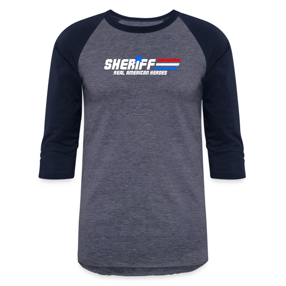 Baseball T-Shirt - Sheriff "Real American Heroes" - heather blue/navy