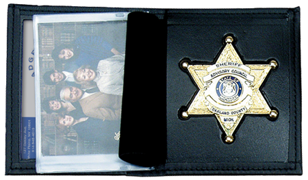 Smith & Warren Dress Leather Bifold Wallet w/Single ID for Ohio Sheriff 5pt Star